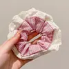 Pañuelo cuadrado estilo casual, scrunchie, lazo de encaje para el pelo, diadema dulce, accesorio para el cabello de alta gama a la moda para mujeres