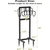 Suporte de Mangueira de Água Autoportante para Jardim Externo, Rack de Armazenamento de Mangueira de Água de Metal, Pode Acomodar 150 Pés de Mangueira