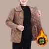 Chaqueta acolchada de algodón y cuero nueva y cálida de 2024, corta, informal, holgada, para madres de mediana edad, ropa acolchada de algodón para mujer, abrigo acolchado de algodón con forro polar.