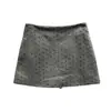 Pantalones Falda de Lana Falda Media Mujer 2026 Invierno Nuevo Versátil Falda Línea A Tiro Bajo Abertura Lateral Cremallera Falda Corta