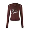 Iamgia*G conjunto de chaqueta corta con capucha de estampado de letras regular en hombros, estampado de leopardo, corte ajustado, elástico, con cremallera, y pantalón largo