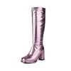 Botas Ajustadas Elásticas de Suela Gruesa y Tacón Grueso Botas de Tacón Alto por Encima de la Rodilla Botas Altas de Jinete 40-43 Botas de Exportación para Mujer