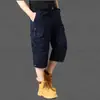 Moda de Verano Pantalones Cortos de Algodón de Pierna Recta Cargo Modernos Sueltos Cómodos Versátiles para Exteriores Pantalones Deportivos de Siete Puntos con Múltiples Bolsillos
