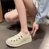 Sandalias de Agujeros Huecos para Mujer para Exterior 2024 Verano Nueva Moda Versátil Plataforma Suela Gruesa Aumentada Antideslizante Zapatos de Mujer