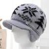 Gorros Cálidos para Mujeres de Mediana Edad y Mayores, Madres, Protección contra el Frío de Otoño e Invierno, Gorros de Punto con Protección para las Orejas para Personas Mayores y Abuelas, Gorros de Lana con Forro de Felpa