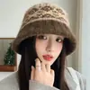 Fábrica de Chapéu Bucket Jacquard Acrílico Amostra em Estoque Chapéu de Pescador Tricotado Quente Outono e Inverno Feminino Venda por Atacado Dropshipping Chapéu Bucket