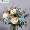 Flor artificial de peonía dinámica única, decoración del hogar de alta gama, tela de seda para boda, flor falsa de peonía de loto, venta al por mayor