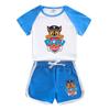 Traje de Manga Corta para Niños del Equipo Wang Wang Vestido de Verano para Niños Estilo Occidental para Niña Nuevo Conjunto de Dos Piezas de Pantalones Cortos para Niños Moda Casual