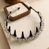 Industria Pesada Exquisita Diadema de Pedrería para Mujer 2026 Nuevo Estilo Moda Elegante Calavera Alta en la Parte Superior con Dientes Diadema Envuelta Pinza para el Cabello Accesorios para el Cabello