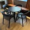 Juego de Mesa Redonda Pequeña y Sillas de Acero al Carbono Sencillo para Ocio en Balcón, Mesa de Reuniones, Área de Descanso, Cafetería de Té con Leche al Aire Libre, Mesa de Comedor al Aire Libre