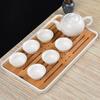 Juego de Té de Porcelana Blanca Kung Fu de Placa de Burbujas Secas Simple para el Hogar Taza con Tapa Juego Completo Plato Plato de Almacenamiento de Agua Taza de Té Mesa de Té Pequeña Mini