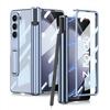 Aplicable a la funda de teléfono con pantalla plegable Samsung Z FOLD5, funda transparente con soporte para bolígrafo fantasma con eje giratorio plegable con succión magnética FOLD5
