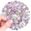 Compra Directa Transfronteriza [con Certificación Ce.Cpc] Nuevas 56 Piezas de Pegatinas Florales Románticas Moradas Hechas de Material PET, Transparentes