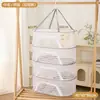 Cesta de secado de ropa completamente cerrada, bolsa de malla plana para secar calcetines, herramienta mágica para secar suéteres, herramienta para el cuidado de la ropa
