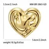 Broche Nuevo y Elegante de Acero Inoxidable con Forma de Corazón para Mujer, Accesorio Versátil para Trajes y Abrigos: Br5865