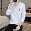 Suéter Daifa de Punto para Primavera y Otoño con Cuello Redondo de Moda Marca Trendy para Hombre Camiseta Casual sin Capucha de Manga Larga Top Jacquard con Perforaciones Calientes para Jóvenes