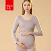 Roupas de outono para gestantes casaco único roupa íntima térmica com veludo outono e inverno mês de amamentação roupas de veludo pijamas de amamentação pós-parto