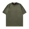 Camiseta Curta de Camurça Texturizada Estilo Americano, Unissex, Tendência Nacional, Roupa de Casal para o Verão, Camiseta Bordada Retro High Street Q