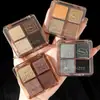 Placa de sombra de ojos de cuatro colores Ming Xizhi color tierra placa ahumada mate perlado brillante portátil placa de reparación para principiantes femenina transfronteriza