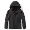 Chaqueta Cortavientos Impermeable de Otoño para Hombre con Capucha Desmontable, Chaqueta Deportiva Exterior Tallas Grandes para Hombre