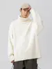Suéter de Gola Alta Cor Sólida Estilo Coreano para Casais (Homens e Mulheres), Nova Malha Loose Estilo Preguiçoso Outono e Inverno