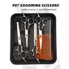 Venta al por mayor del fabricante Juego de tijeras de peluquería de acero inoxidable para mascotas Tijeras de peluquería de 6 pulgadas Suministros de belleza Juego combinado de tijeras de dientes planos