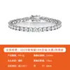 Popular Cadena de Tenis de Cuatro Garras Hip-Hop Europeo y Americano Brazalete de Plata de Ley S925 Moissanita Joyería Unisex Personalizada Cadena de Plata al por Mayor