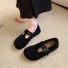 Sapatos Mary Jane Retrô Franceses para Mulheres 2025 Novo Outono Flats Boca Rasa Sapatos Solteiros Nicho Mocassins Delicados