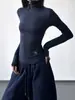 Camisa Básica de Gola Alta para Mulheres Outono e Inverno 2025, Efeito Emagrecedor, Camiseta Fashion e Estilosa de Manga Longa Top com Efeito Emagrecedor