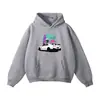 Moletom Casual Chinês Retro Americano 360g Algodão Moda Primavera e Outono Cor Lisa Estampada Solto e Confortável com Capuz