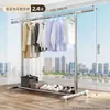 Cabide de Roupas de Aço Inoxidável de Chão Dobrável para Interior Casa Varanda Quarto Varal Retrátil para Secar Roupas e Colchas