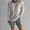 Blusa Ligera y Transpirable con Protección Solar Camiseta de Punto de Manga Larga para Hombre Estilo Americano Casual Holgada Primavera y Verano