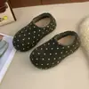 Zapatos de Algodón Estilo Coreano Nuevo para Personas Perezosas Suela Gruesa para Mujer Punta Redonda Lunares Mocasines Cerrados sin Cordones Personalidad Retro 2026