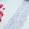 Populares Pantimedias de Malla con Encaje Calado Talla Grande Talla Europea de Tubo Largo Medias de Red hasta el Muslo con Pedrería de Colores