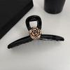 Retro Nova Camélia Veludo Simples Grande Agarrar Grampo de Cabelo Cabeça Feminina Tubarão Clipe High-end Headwear Atacado