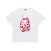 Fornecimento Atacadista Transfronteiriço de Marca Tendência de Comércio Exterior Algodão Puro Bape Cabeça de Macaco Tubarão Manga Curta Tubarão Macaco Camiseta