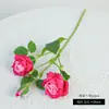 Flor de Rosa Realista de Alta Gama con 3 Cabezas, Flor Artificial para Arreglos Florales de Boda, Decoración de Sala de Estar del Hogar, Flor Falsa