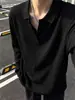 Sudadera con Cuello Textura Retro Americana para Hombre Otoño Tendencia Marca Holgada Casual Versátil Tacto de Alta Gama Camiseta de Manga Larga