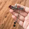 Pasador de Rosa Oscura Pinza para Mujer Accesorios para el Cabello Exquisitos de Alta Gama Pasador Tassel Tocado Pinza para Flequillo Pinza de Pato Pinza