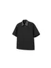Camisa Retro Americana de Manga Corta para Hombre Verano Holgada Jacquard Solapa Patchwork Falso Dos Piezas Tendencia Casual Versátil Top