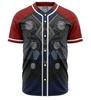2024 Nuevo Verano Hombres Europeos y Americanos Comercio Exterior Impresión 3D Dobladillo con Botones Holgado Uniforme de Béisbol Camiseta de Manga Corta Verano para Hombre