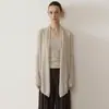 Cárdigan de cachemira de alta gama con tacto suave y caída, dobladillo irregular, sin botones, chal de lana, adecuado para ir al trabajo, chaqueta de punto