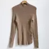 Precio Especial, Sin Devoluciones ni Cambios26 Suéter de Punto Sin Costuras 100% Lana de Cuello Alto para Mujer Otoño/Invierno, Suéter Base de Corte Ajustado