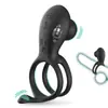 Anillo Vibratorio para Pene de Doble Anillo al por Mayor Masajeador Vibratorio para Pene Anillo Retardante Productos para la Intimidad de Pareja Venta Caliente de Comercio Exterior