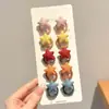 Elástico de Cabelo de Flor de Tricô Infantil para Meninas com Cabeça de Bola, Scrunchie Intestino Grosso, Elástico de Cabelo para Rabo de Cavalo Estilo Floresta, Acessórios de Cabelo Doces para Meninas