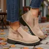 Botines Martin para Mujer 2026 Otoño/Invierno Nuevos Talla Grande Punta Redonda Cremallera Lateral Tacón Grueso Retro Comercio Exterior Botines Tobilleros para Mujer