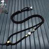Colar de corda de jade Hetian étnico feito à mão corrente de suéter cordão de pingente Acessórios de corda de jade e ouro