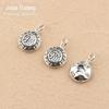 925 Intime acessórios de prata vintage seis palavras mantra pequeno personagem fu pingente artesanal DIY anel pulseira pingente