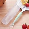 Raspador de barro de fruta para bebé de doble cabeza para niños, cuchara suave de silicona de acero inoxidable, puré, suplemento alimenticio para bebé, cuchara raspadora de barro para alimentación