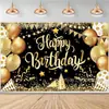 Fondo de fiesta de cumpleaños nuevo transfronterizo 2027, fondo de decoración festiva con diseño de globo y pastel de cumpleaños impreso en alta definición